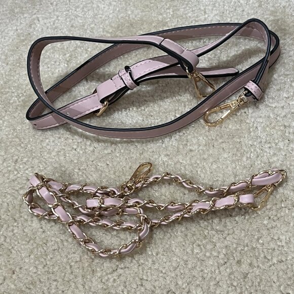 Neiman Marcus Pink Tweed Vegan Leather Hand Woven Handbag - Picture 7 of 8
